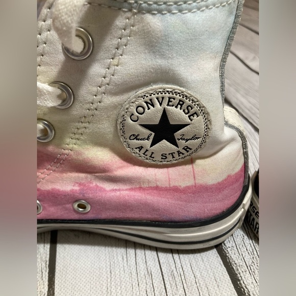 Converse All Star Chuck Taylor High Tops Women’s Pink Ombré Watercolor Sunset 6 - Picture 6 of 14